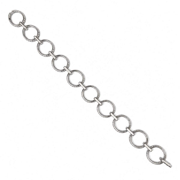Black & White Diamond Circle-Link Bracelet