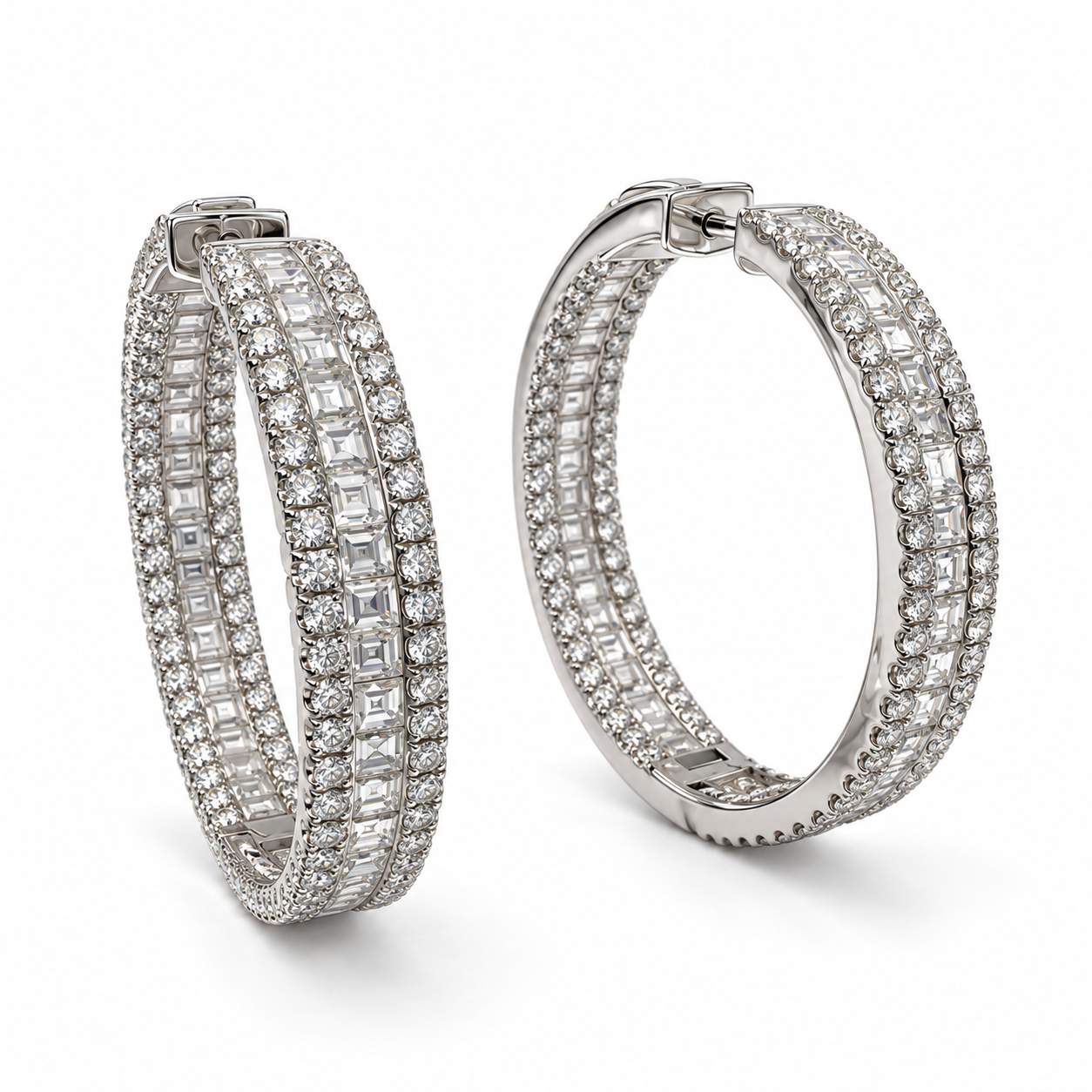 5.11 Carat Diamond Hoop Earrings