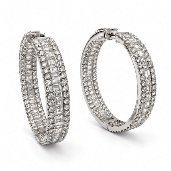 5.11 Carat Diamond Hoop Earrings