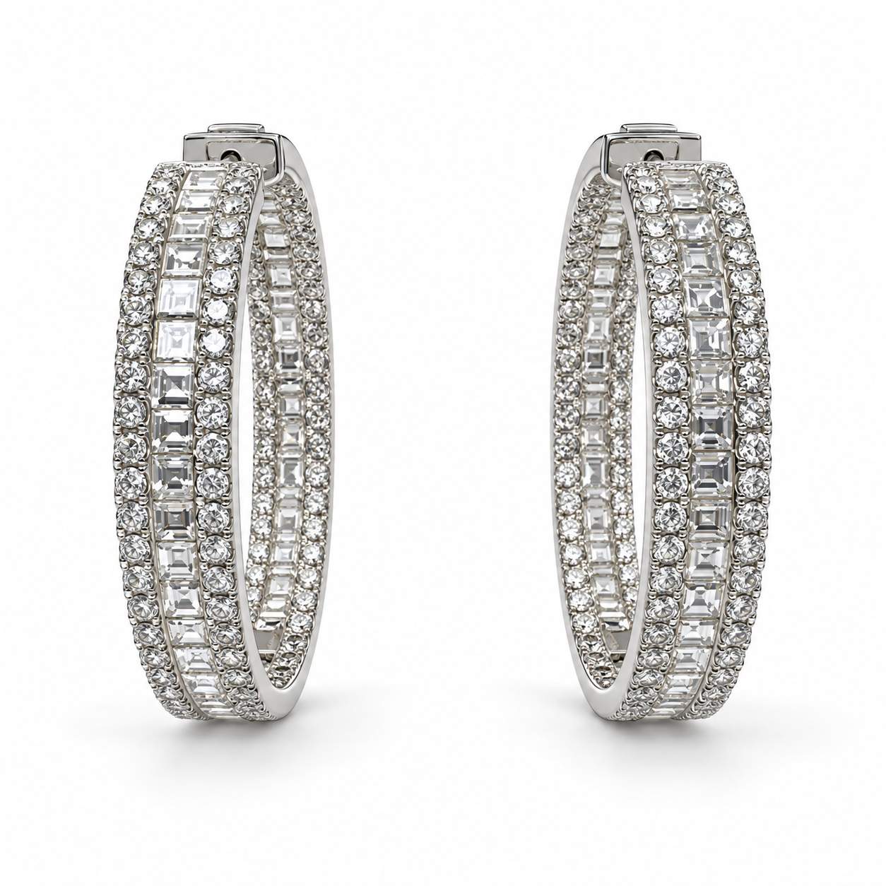 5.11 Carat Diamond Hoop Earrings