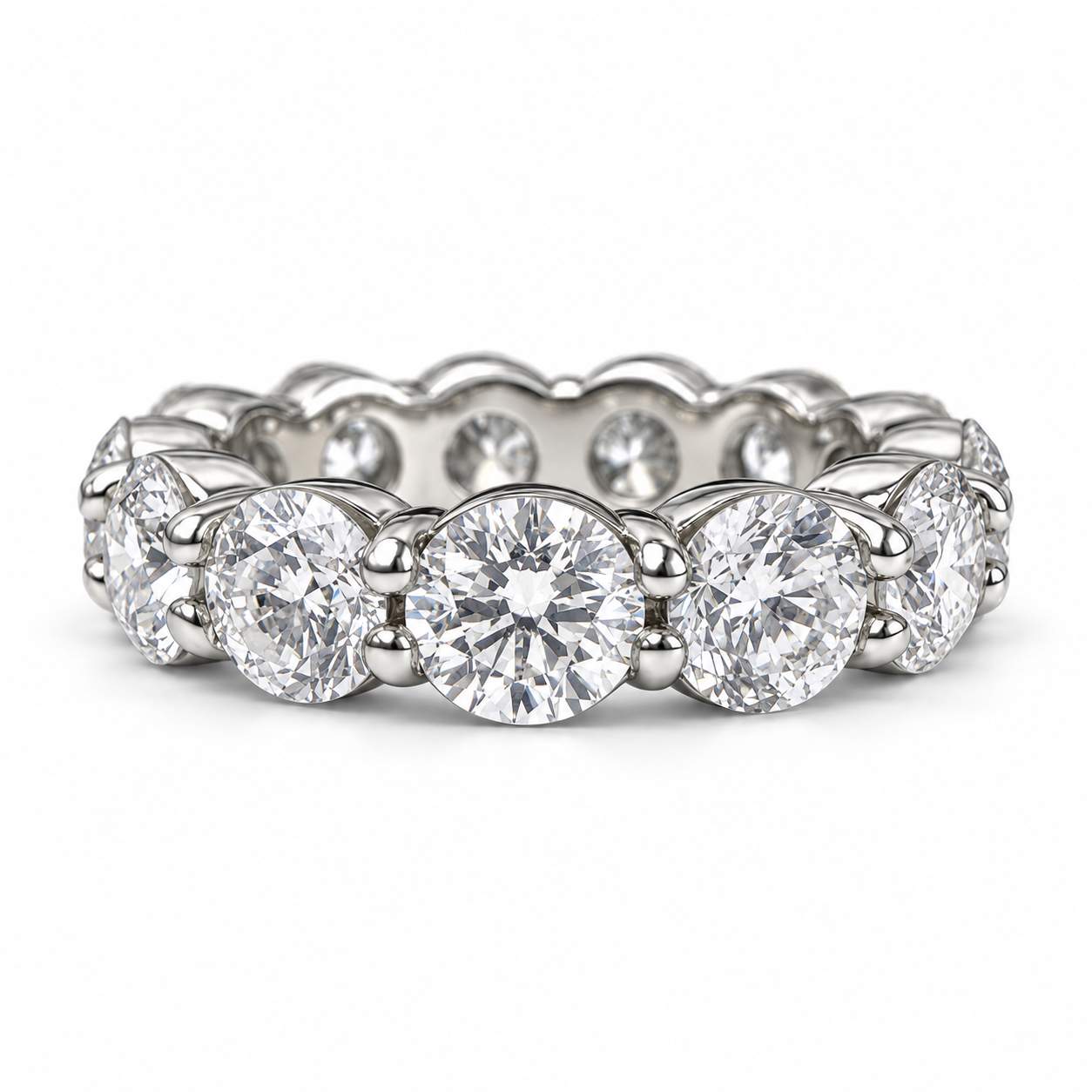 6.20 Carat Round Brilliant Cut Diamond Eternity Band</br>