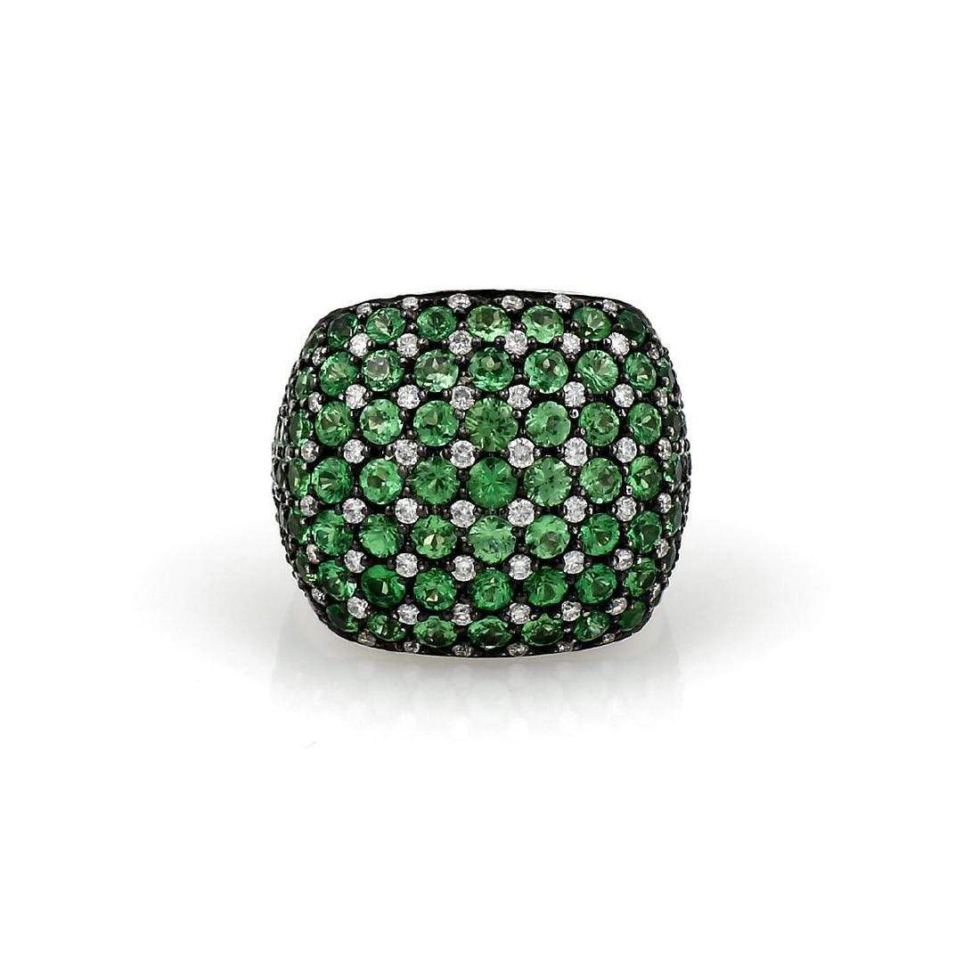 Tsavorite Garnet & Diamond Ring