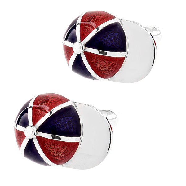 Tiffany & Co. Sterling Silver & Enamel Jockey Helmet Cufflinks