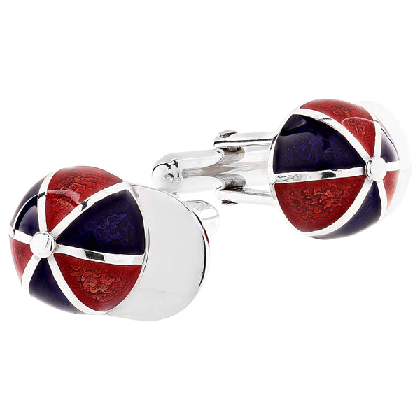 Tiffany & Co. Sterling Silver & Enamel Jockey Helmet Cufflinks