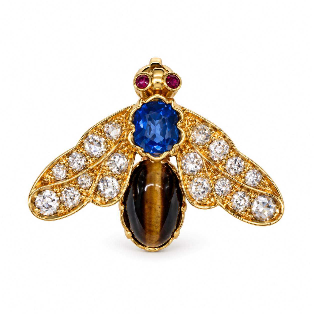 Victorian Gemstone Bee Brooch