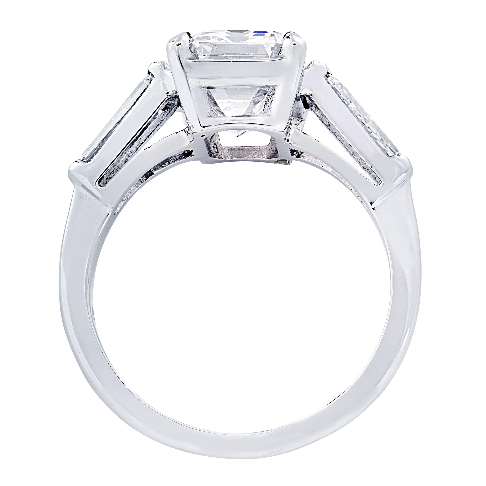 GIA Certified 3 Carat Emerald Cut Diamond Engagement Ring