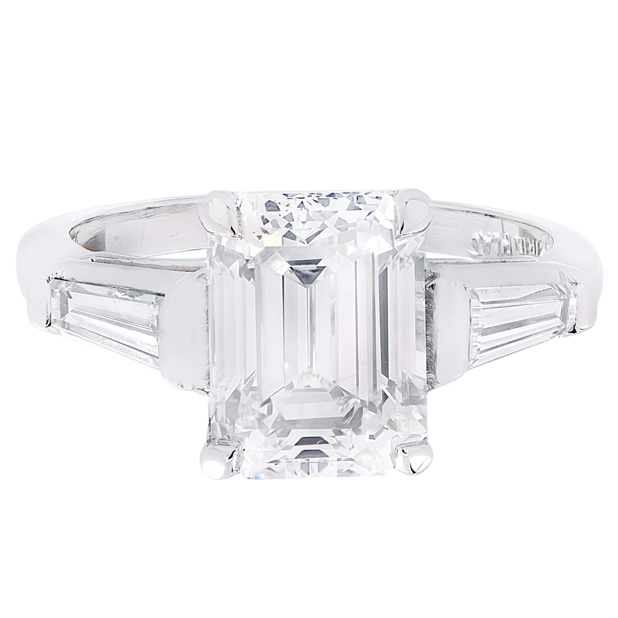 GIA Certified 3 Carat Emerald Cut Diamond Engagement Ring