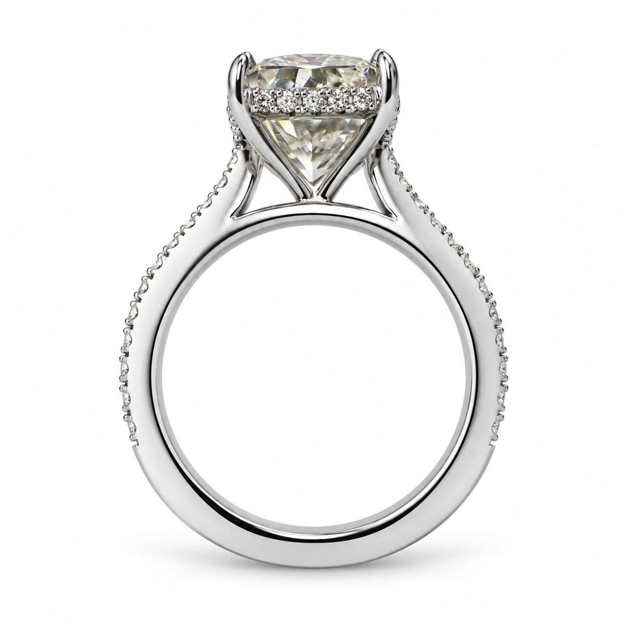 GIA Certified 4.22 Carat Radiant Cut Diamond Engagement Ring