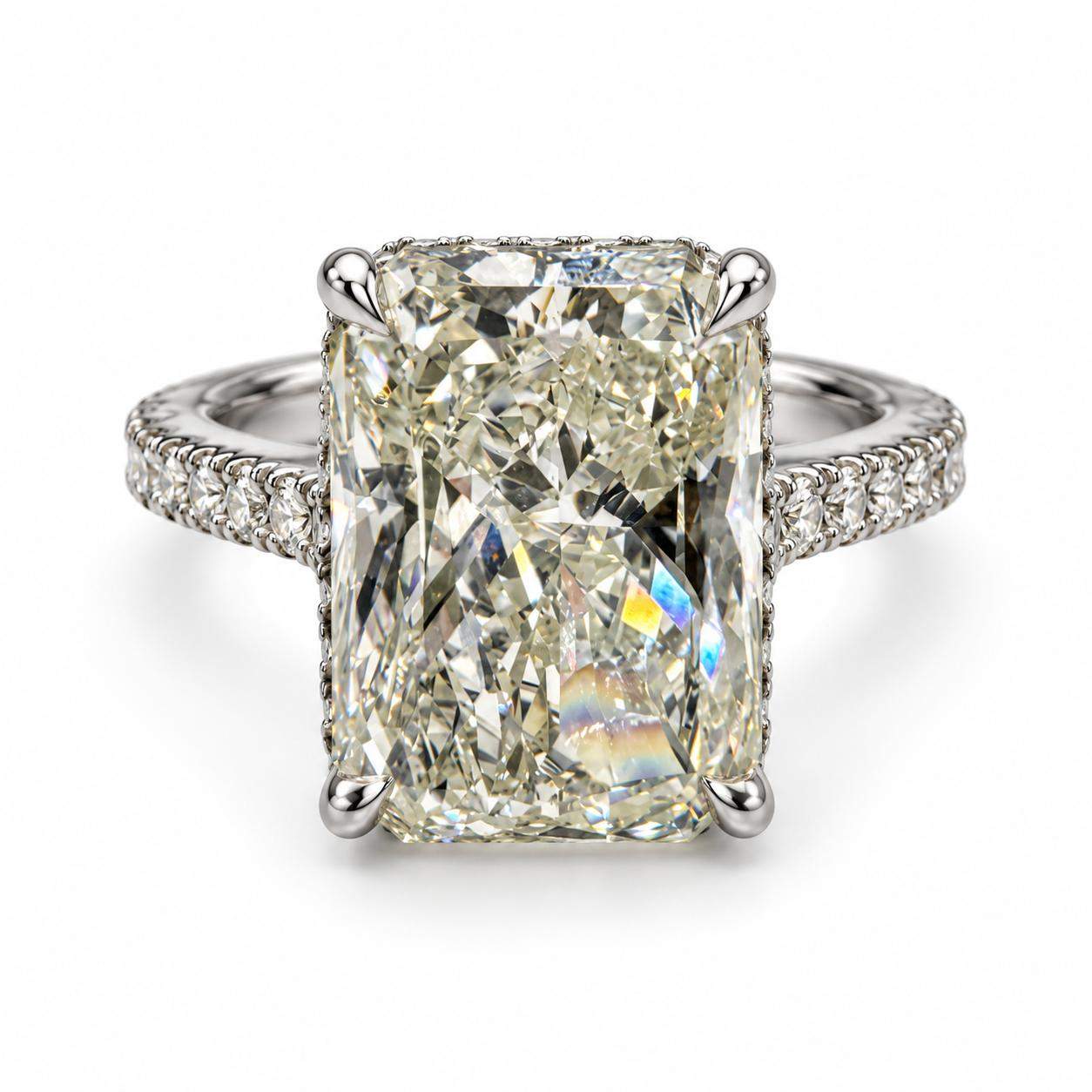 GIA Certified 4.22 Carat Radiant Cut Diamond Engagement Ring