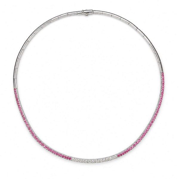 Pink Sapphire & Diamond Collar Necklace