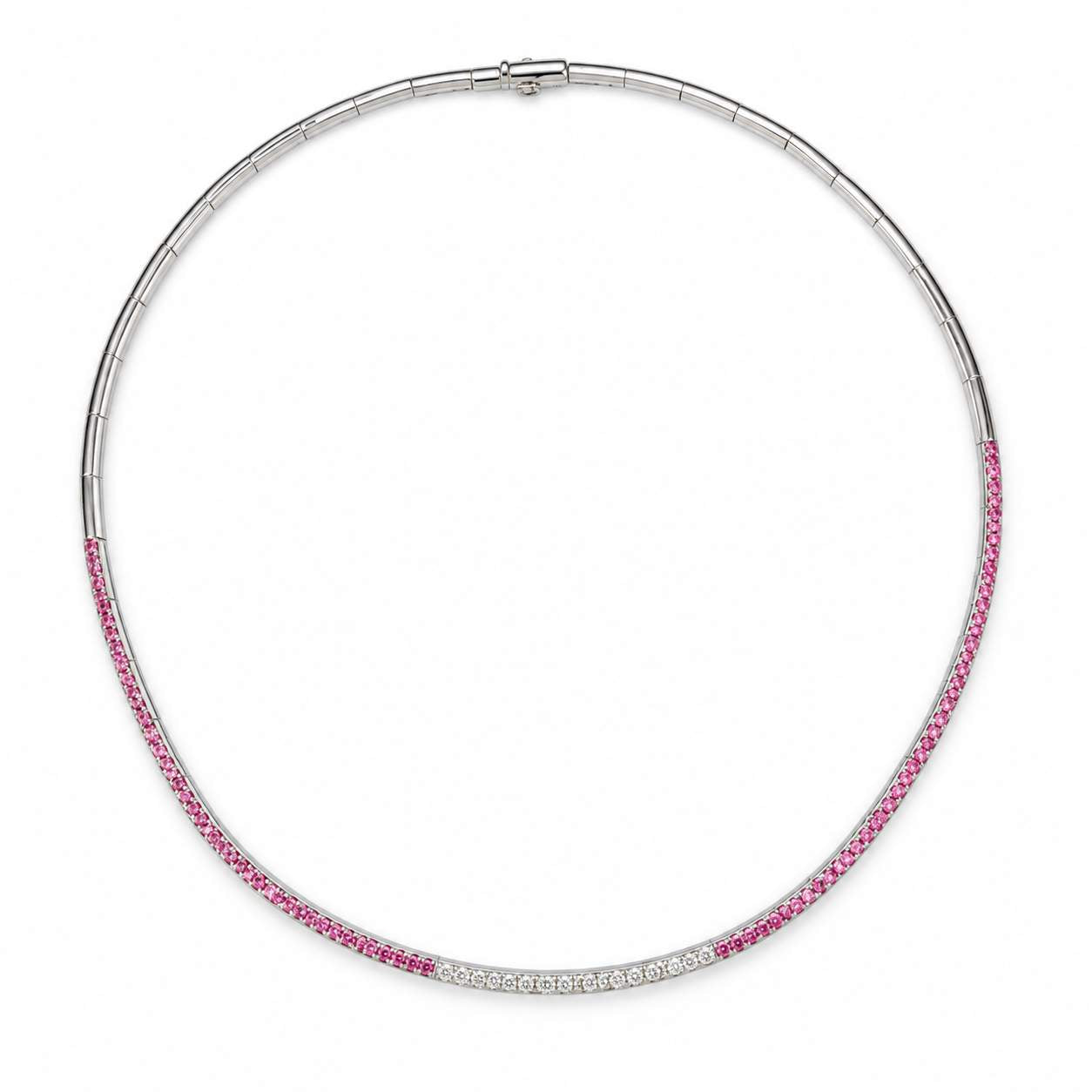 Pink Sapphire & Diamond Collar Necklace