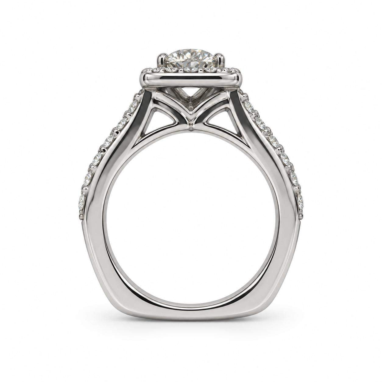 GIA Certified 1.36 Carat Old European Cut Diamond Halo Engagement Ring