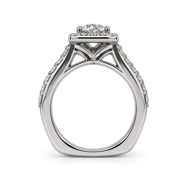 GIA Certified 1.36 Carat Old European Cut Diamond Halo Engagement Ring
