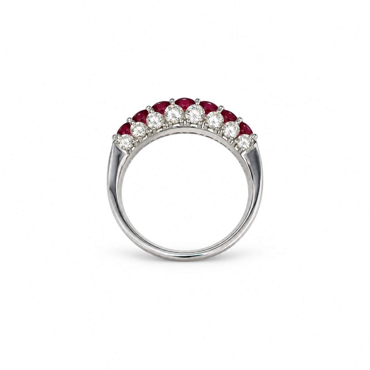 Ruby & Diamond Seven-Stone Ring