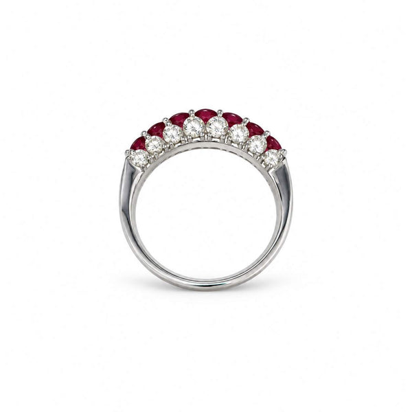Ruby & Diamond Seven-Stone Ring