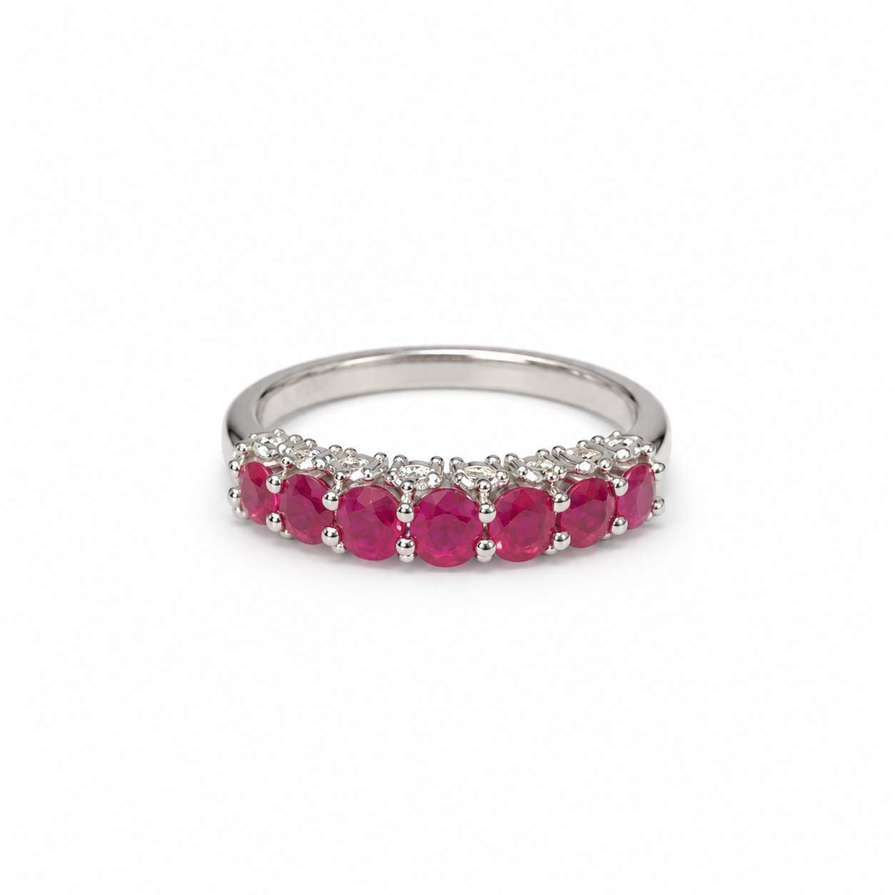 Ruby & Diamond Seven-Stone Ring