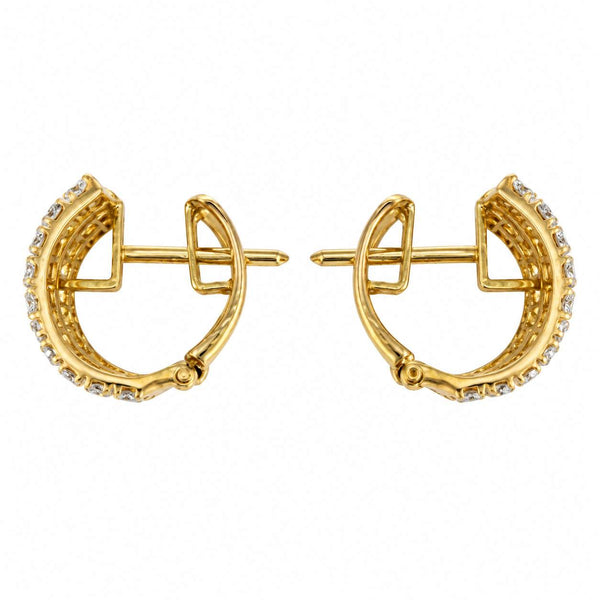 Four-Row Diamond Hoop Earrings