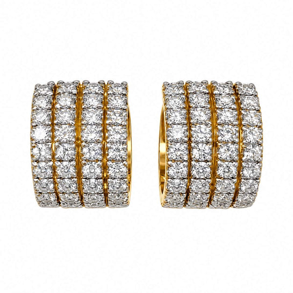 Four-Row Diamond Hoop Earrings