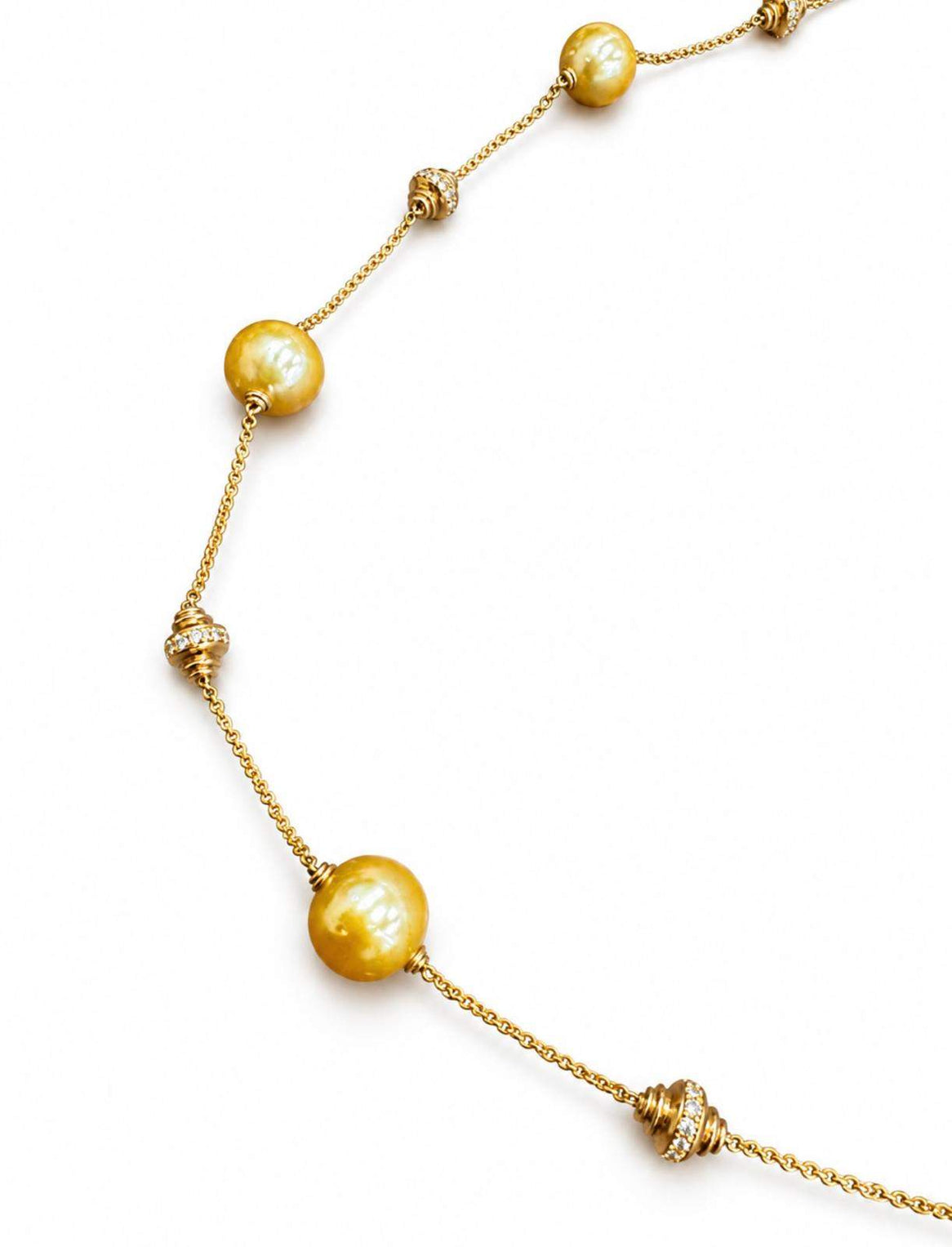 Golden Pearl & Diamond Necklace