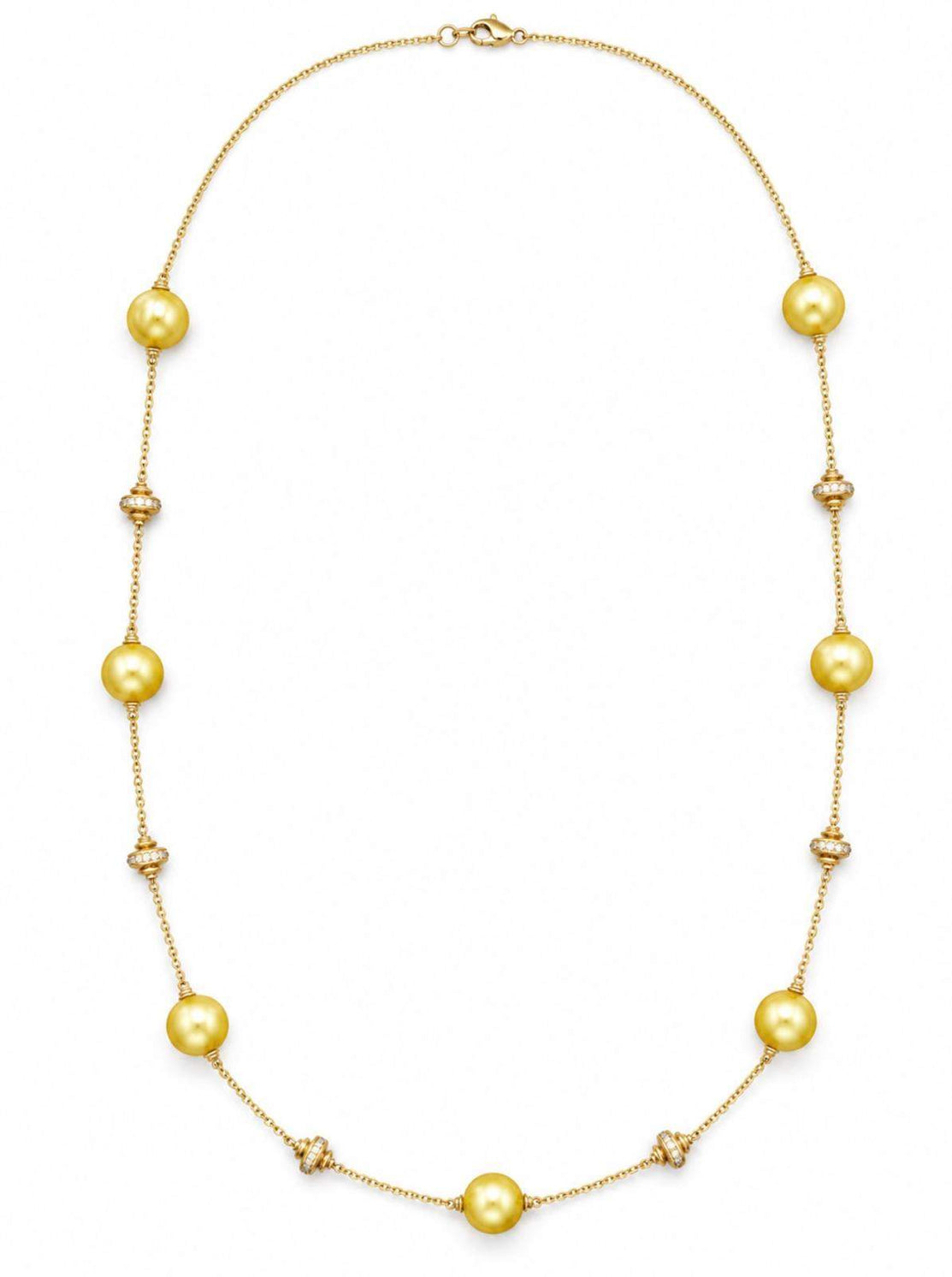 Golden Pearl & Diamond Necklace
