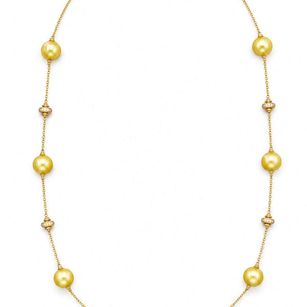 Golden Pearl & Diamond Necklace