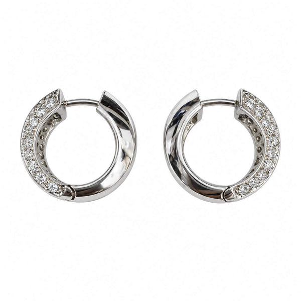 Baguette & Round Diamond Hoop Earrings