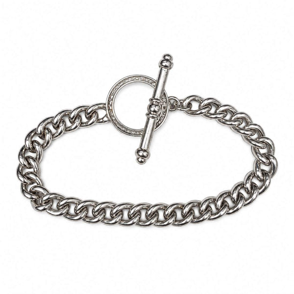 Diamond Curb-Link Toggle Bracelet