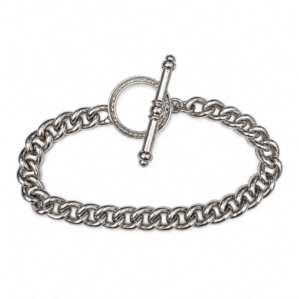 Diamond Curb-Link Toggle Bracelet