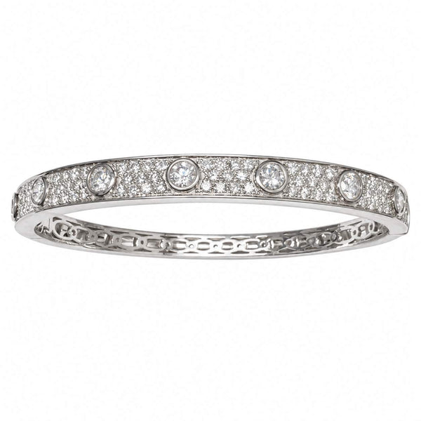 White Gold Diamond Hinged Bangle
