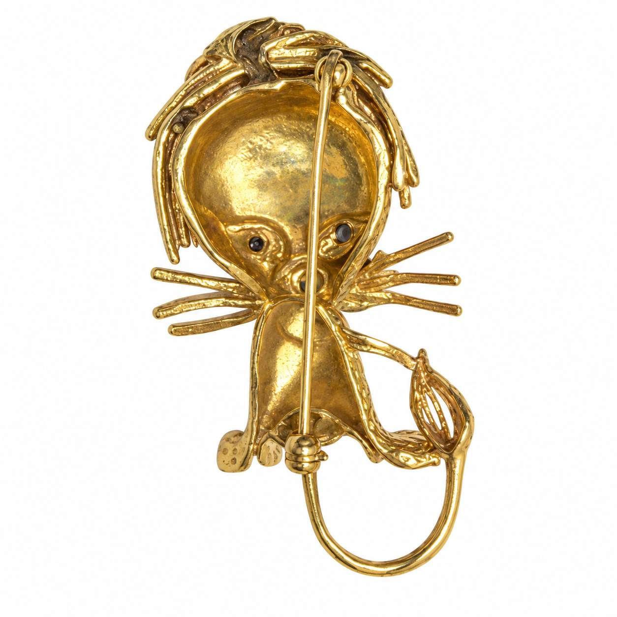 Sapphire and Diamond Lion Brooch