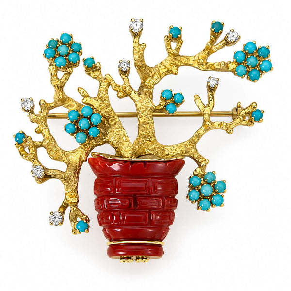 Vintage Garavelli Bonsai Tree Brooch
