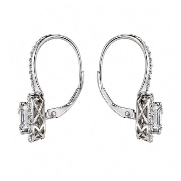 Illusion-Set Diamond Halo Drop Earrings