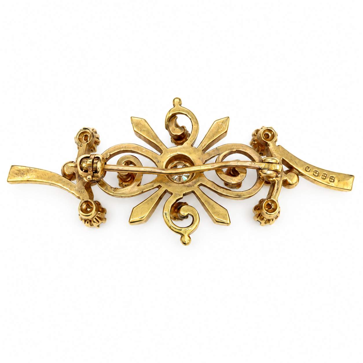 Circa 1950s Diamond Scroll Brooch