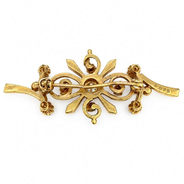Circa 1950s Diamond Scroll Brooch