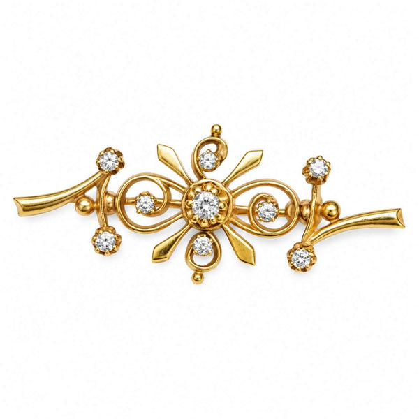 Circa 1950s Diamond Scroll Brooch