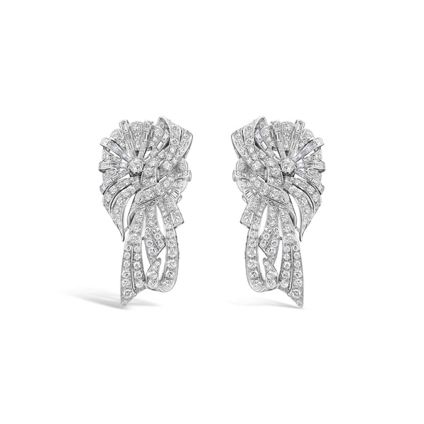 PLATINUM ART DECO DIAMOND EARRINGS