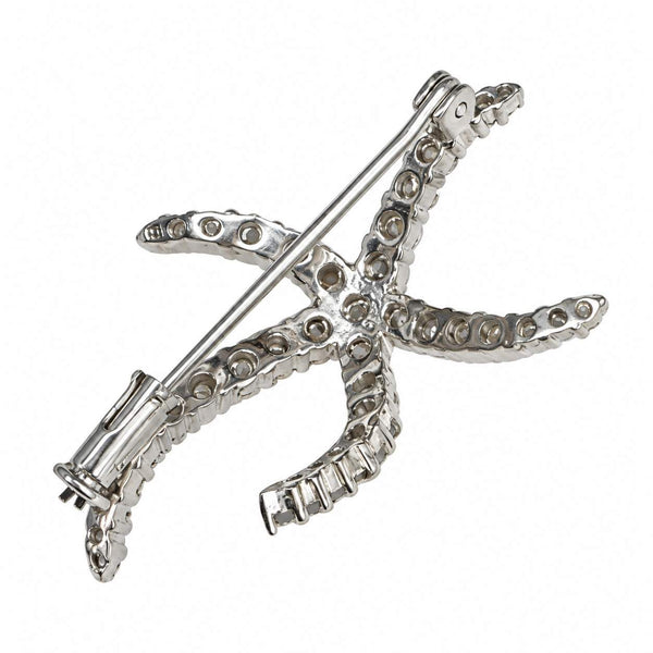 Diamond Starfish Brooch