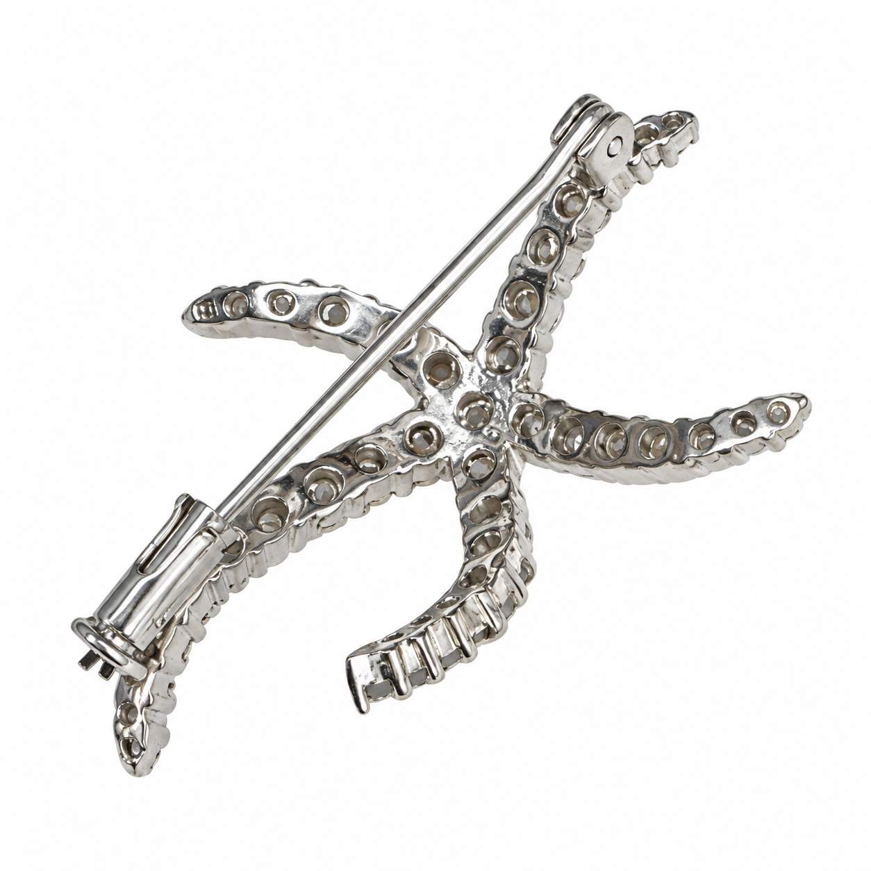 Diamond Starfish Brooch