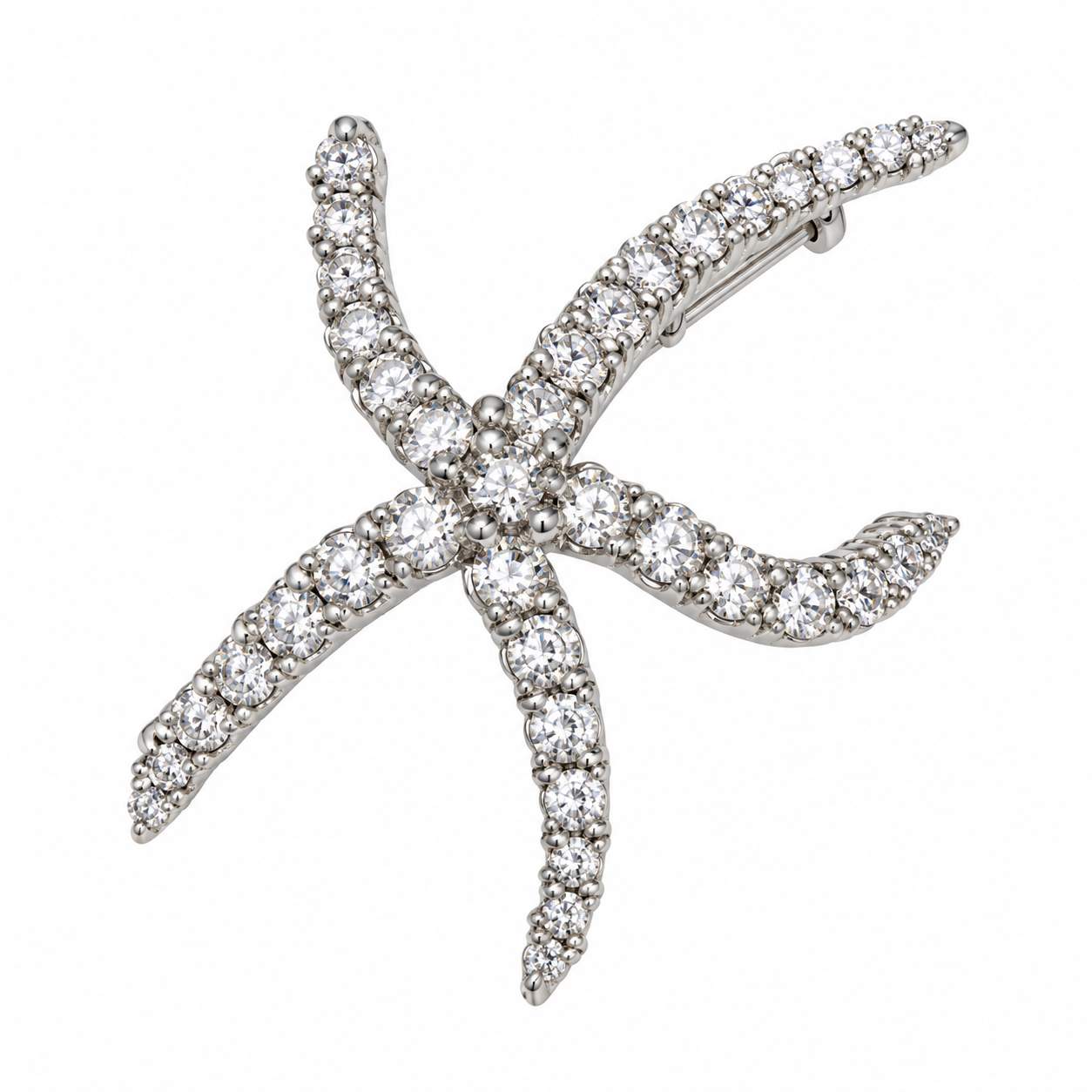 Diamond Starfish Brooch