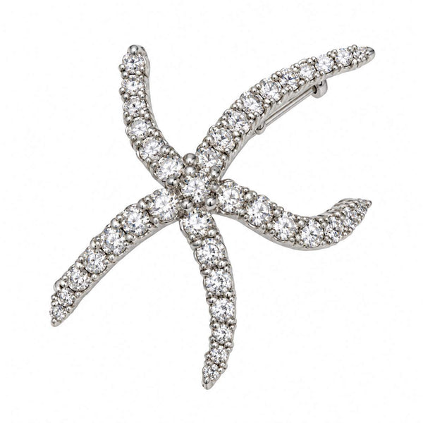 Diamond Starfish Brooch