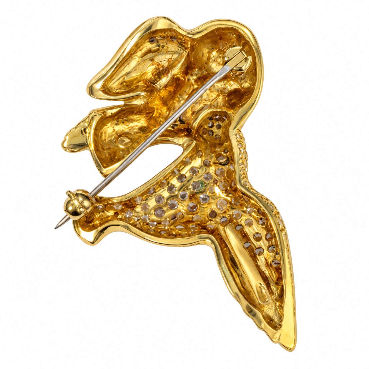 Diamond Lovebirds Brooch