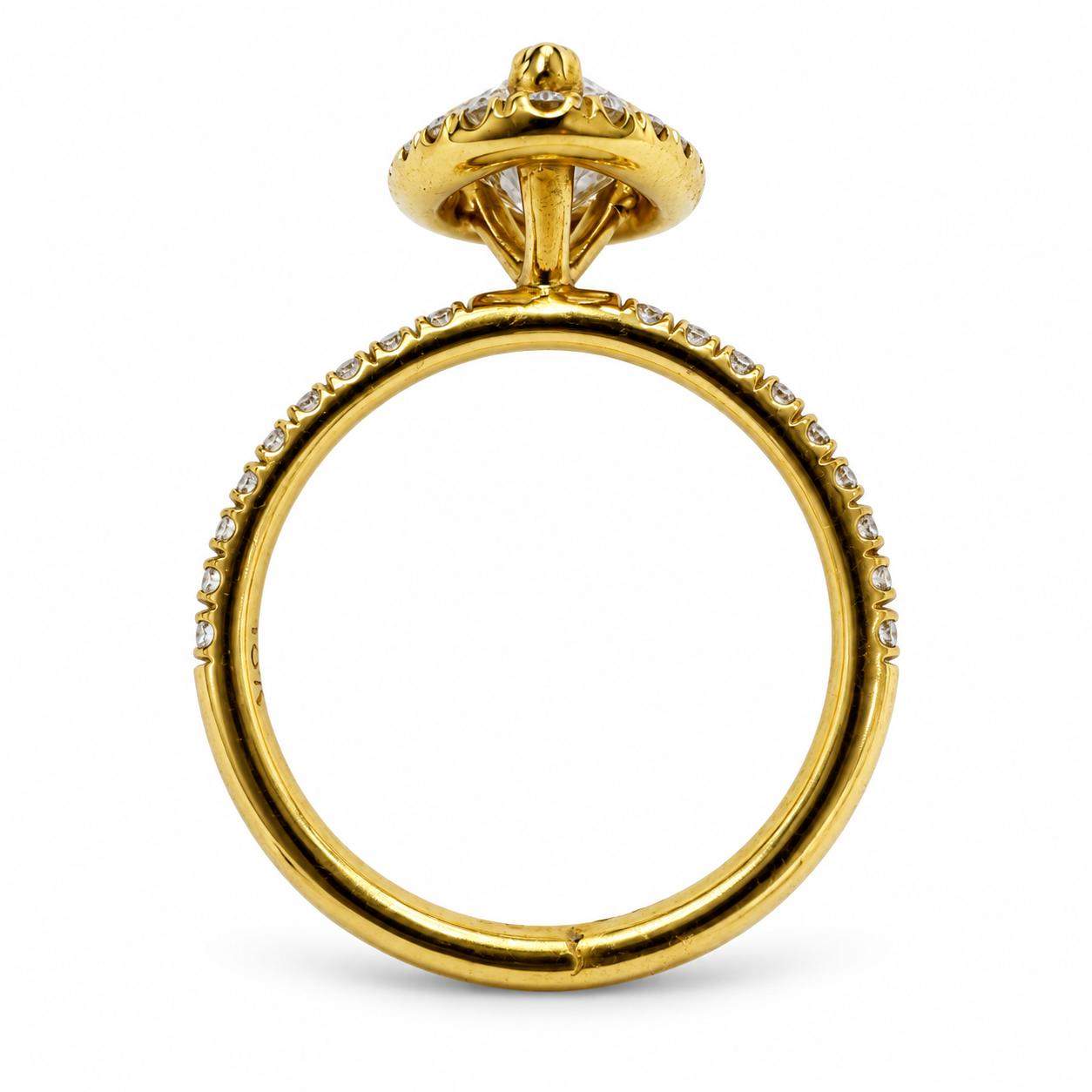 GIA Certified 1.12 Carat Pear Shape Diamond Halo Engagement Ring