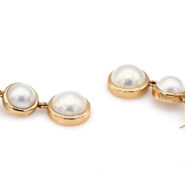 ROSE GOLD MABE PEARL DROP EARRINGS