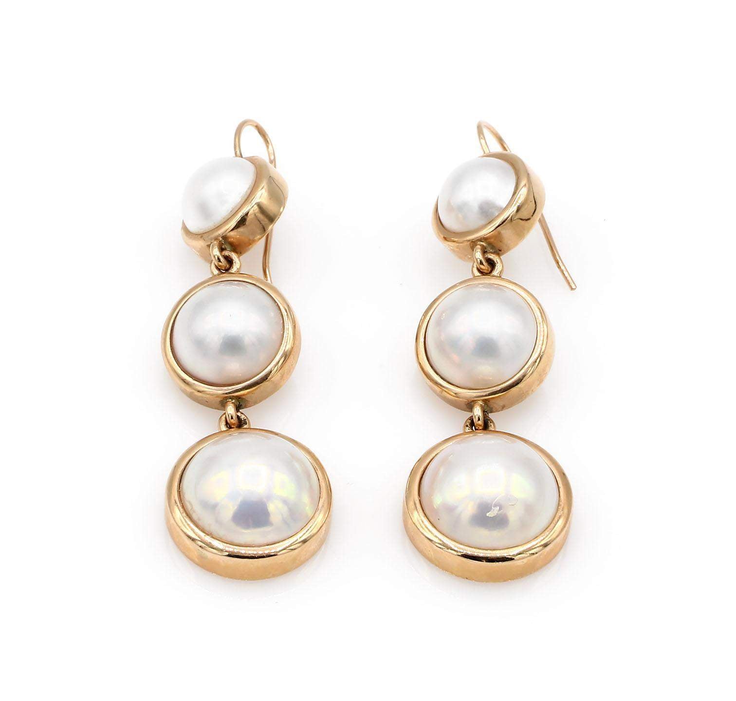 ROSE GOLD MABE PEARL DROP EARRINGS Provident Jewelery