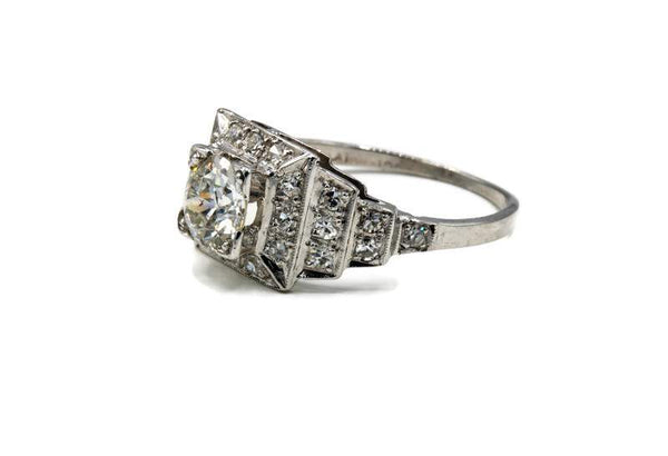 PLATINUM DECO DIAMOND RING Provident Jewelery