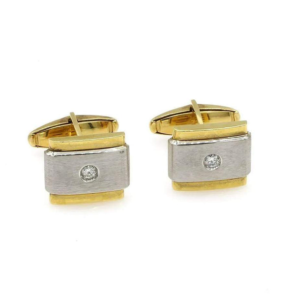 TWO TONE DIAMOND CUFFLINKS