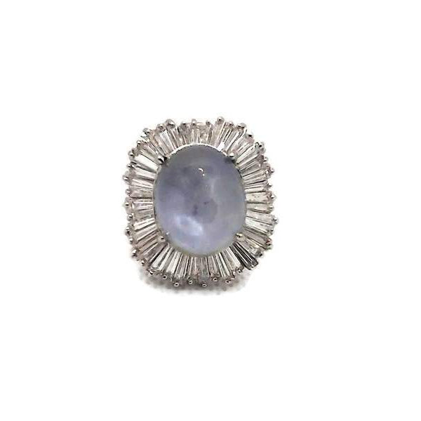 STAR SAPPHIRE & BAGUETTE DIAMOND RING