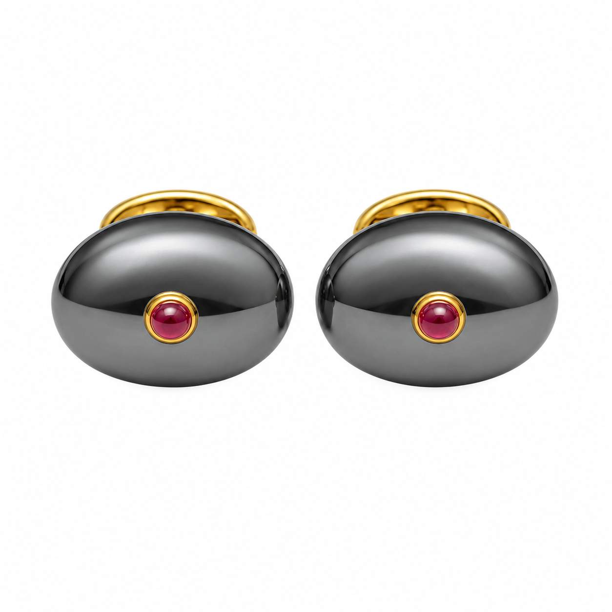Sulka Hematite and Ruby Cufflinks