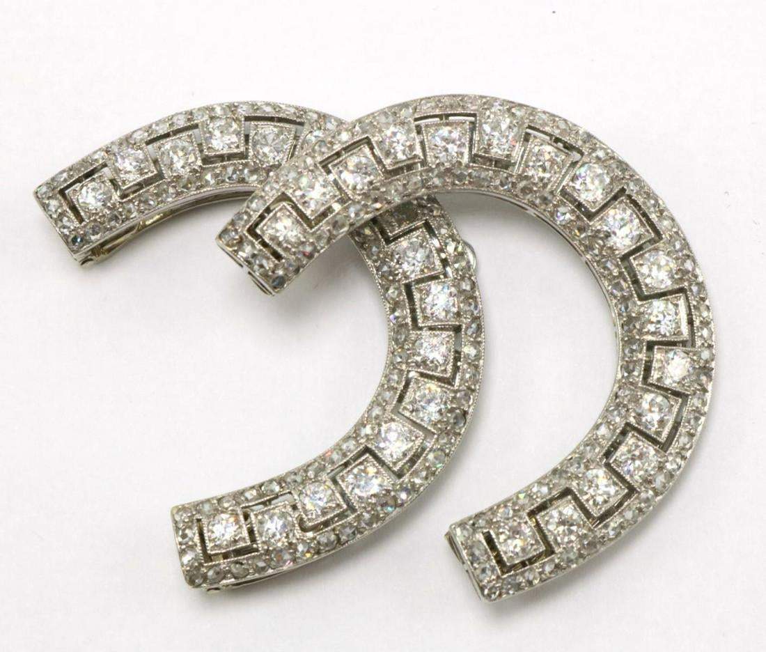 CARTIER DECO DIAMOND CLIPS
