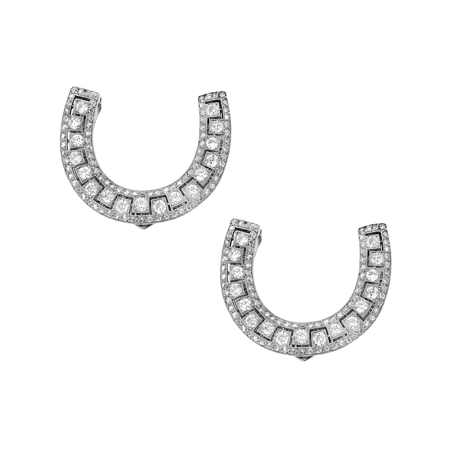 CARTIER DECO DIAMOND CLIPS